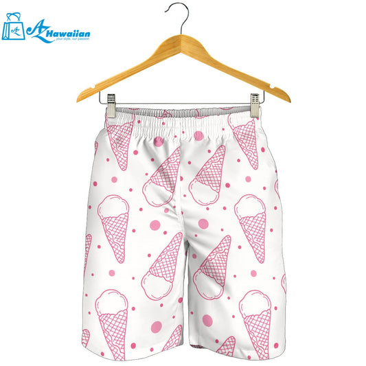 Hand Drawn Ice Cream Pattern Men Shorts