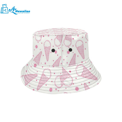 Hand drawn ice cream pattern Unisex Bucket Hat