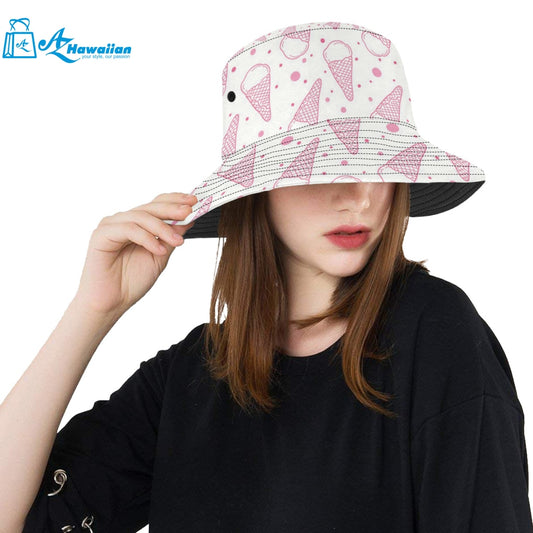 Hand drawn ice cream pattern Unisex Bucket Hat