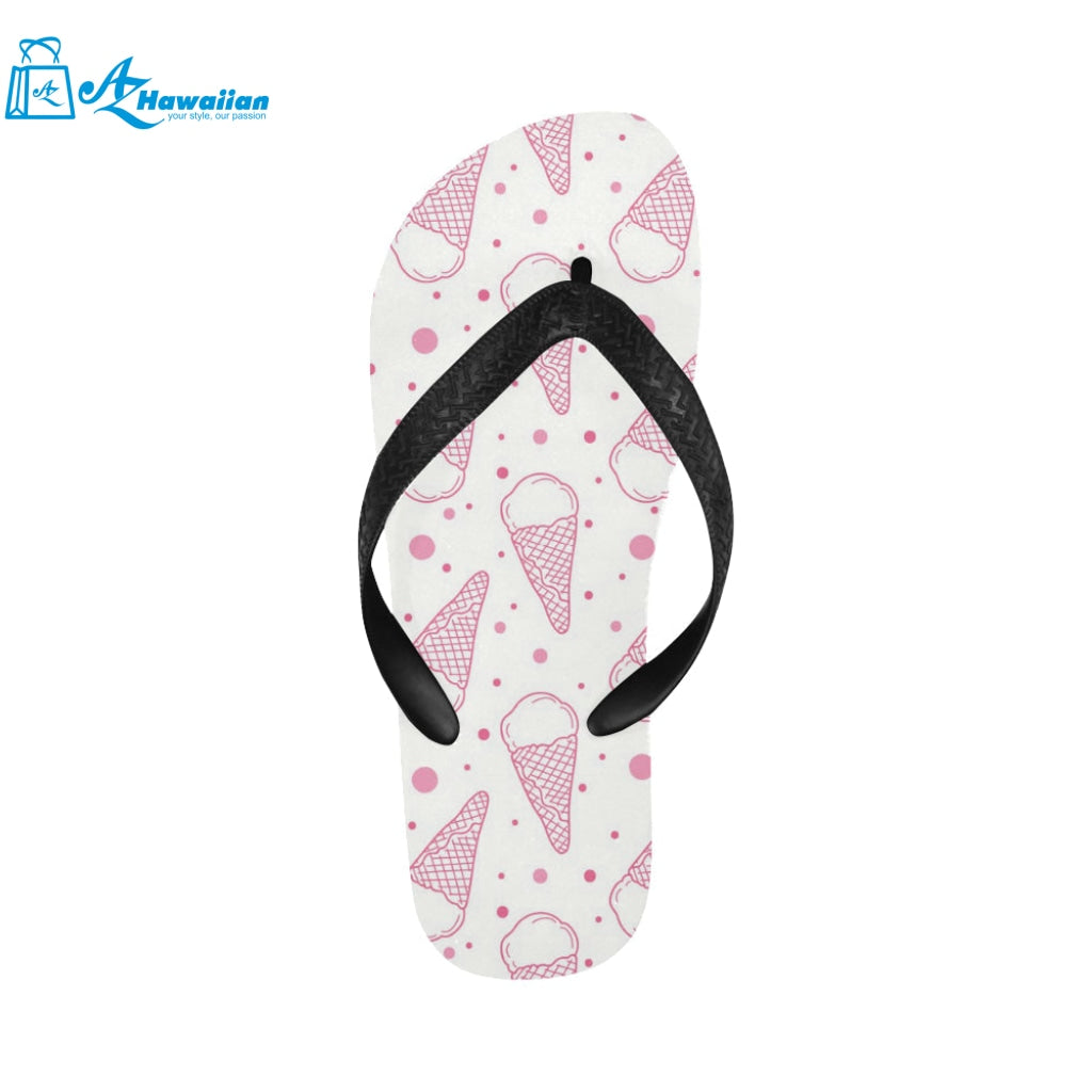 Hand drawn ice cream pattern Unisex Flip Flops