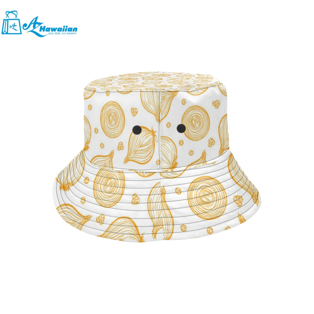 hand drawn onion pattern Unisex Bucket Hat