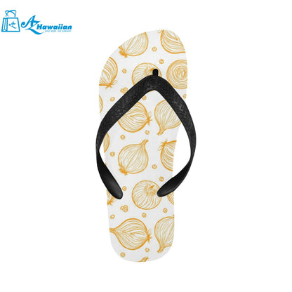 hand drawn onion pattern Unisex Flip Flops