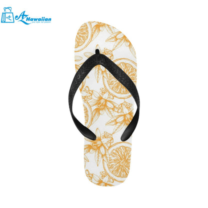 hand drawn orange fruit pattern Unisex Flip Flops