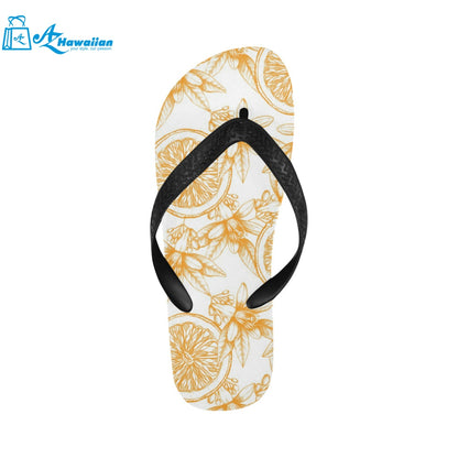 hand drawn orange fruit pattern Unisex Flip Flops