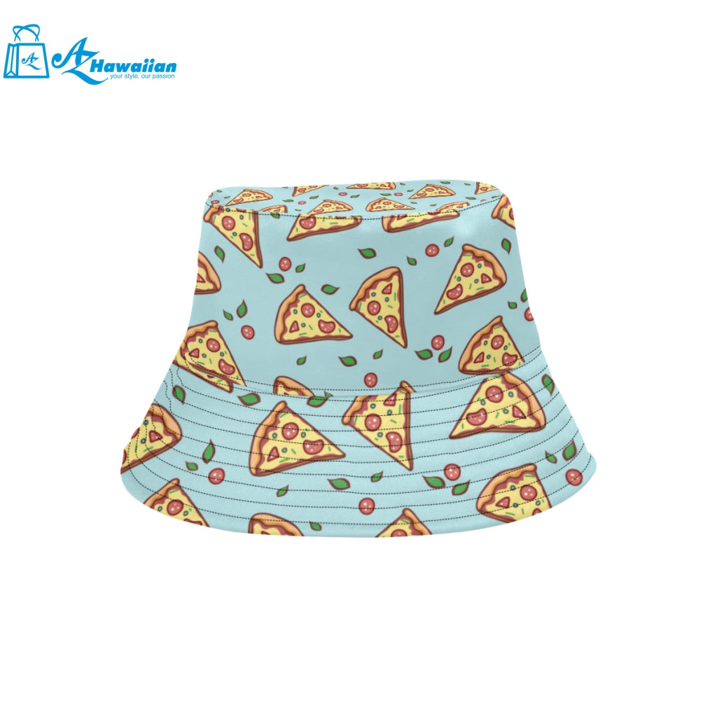 Hand drawn pizza blue background Unisex Bucket Hat