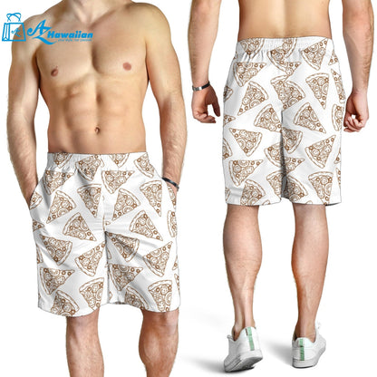 Hand Drawn Pizza Pattern Men Shorts