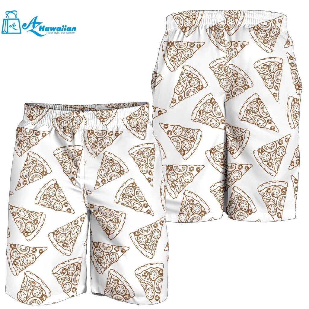 Hand Drawn Pizza Pattern Men Shorts