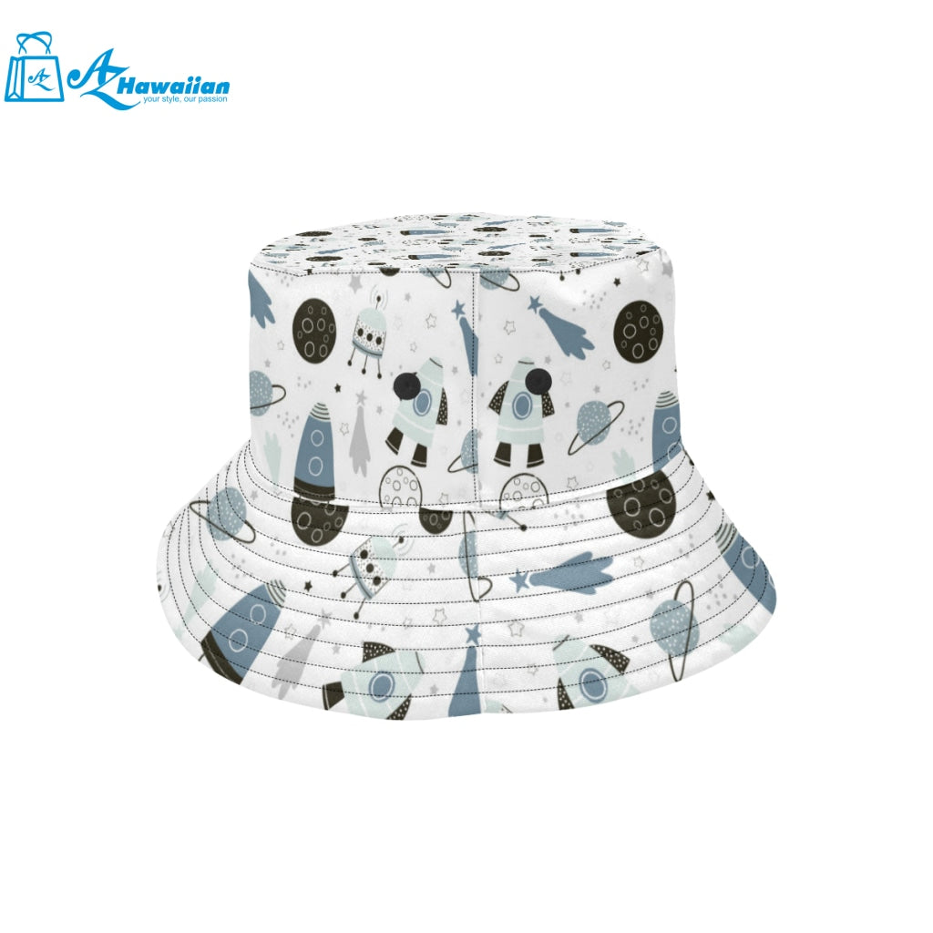 Hand drawn space elements space rocket star planet Unisex Bucket Hat