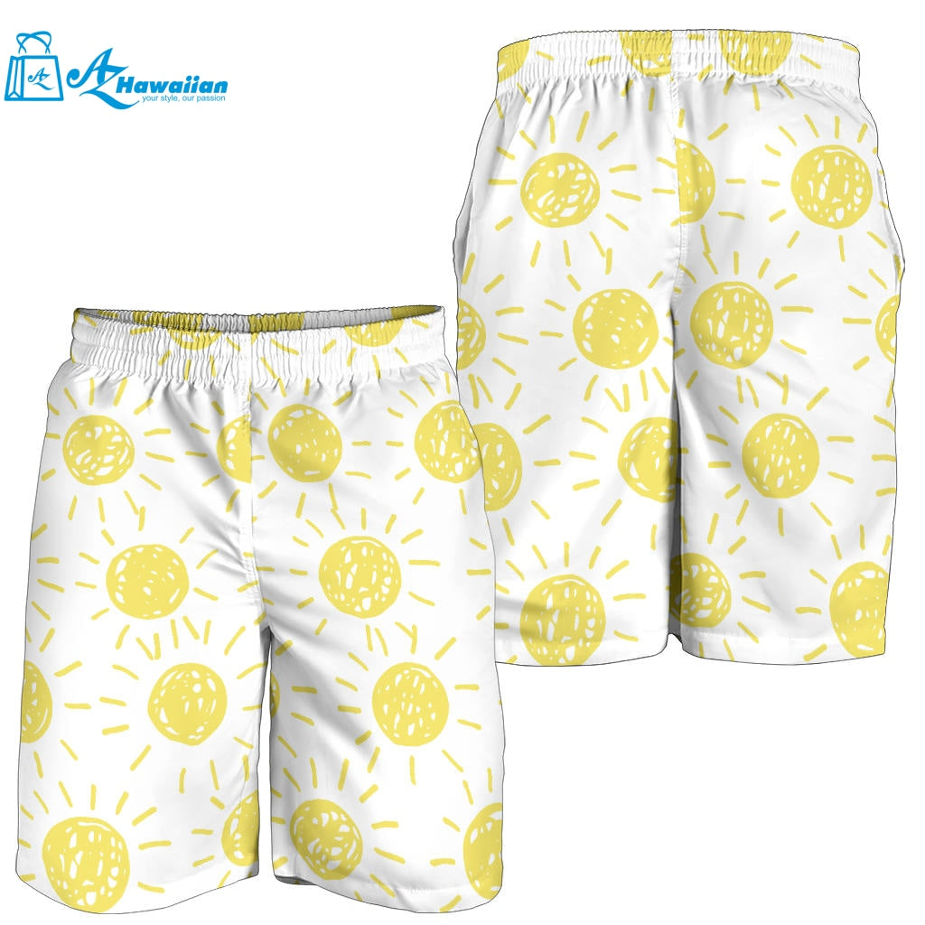 Hand Drawn Sun Pattern Men Shorts