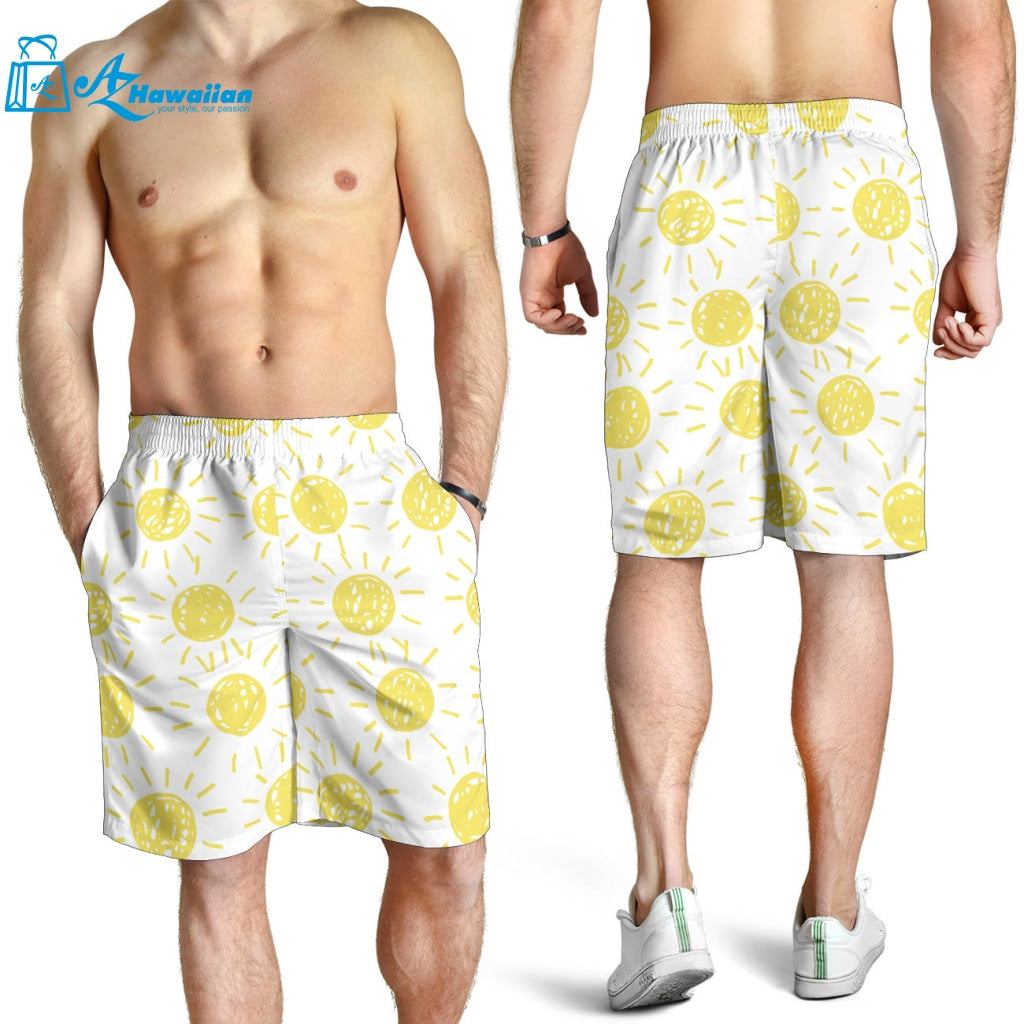 Hand Drawn Sun Pattern Men Shorts