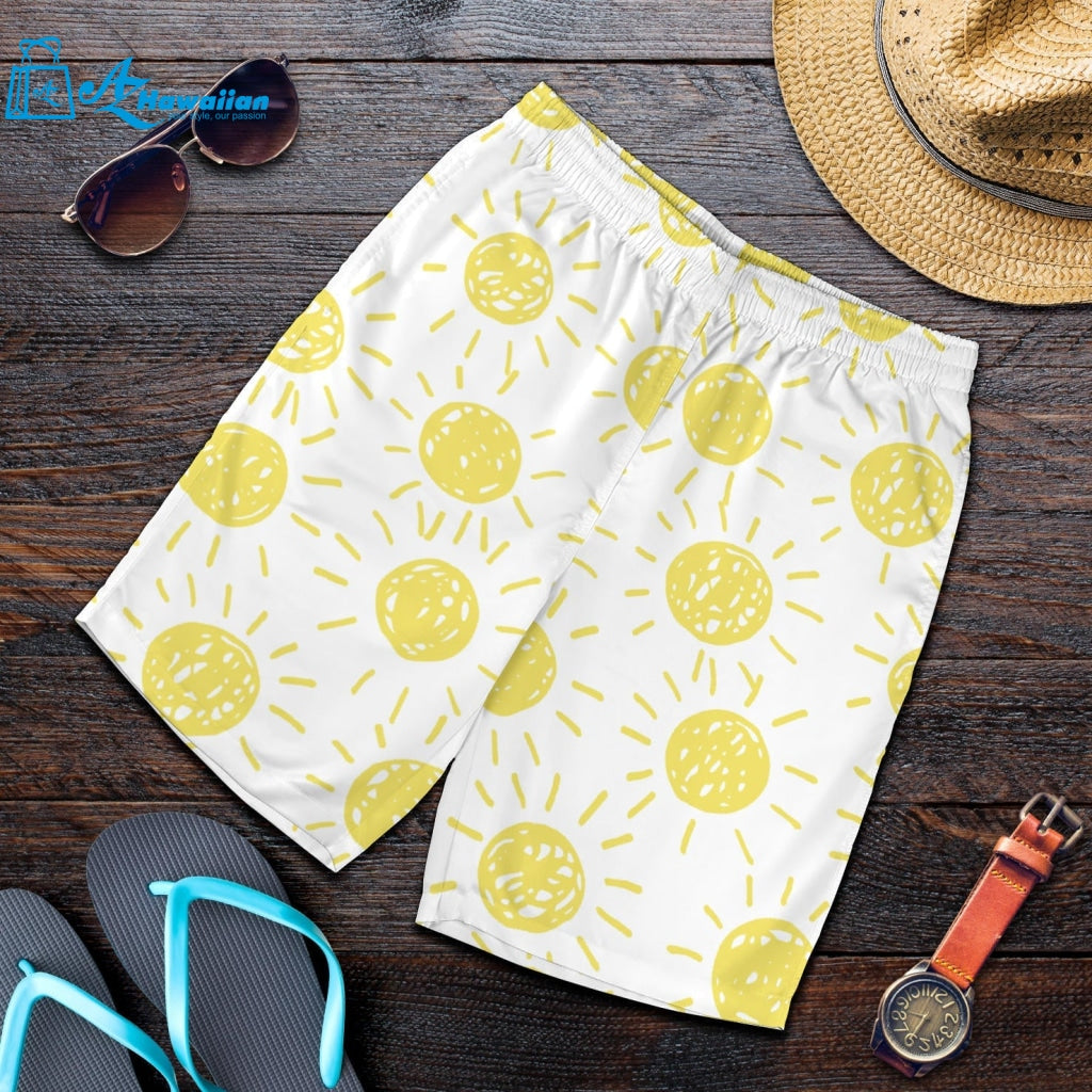 Hand Drawn Sun Pattern Men Shorts