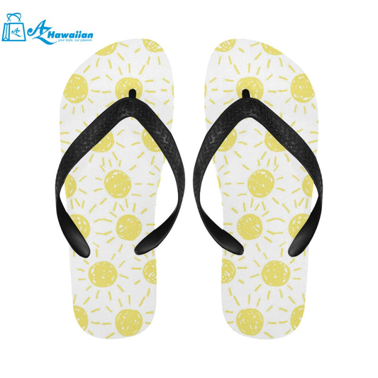 hand drawn sun pattern Unisex Flip Flops