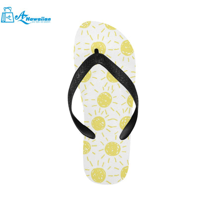 hand drawn sun pattern Unisex Flip Flops