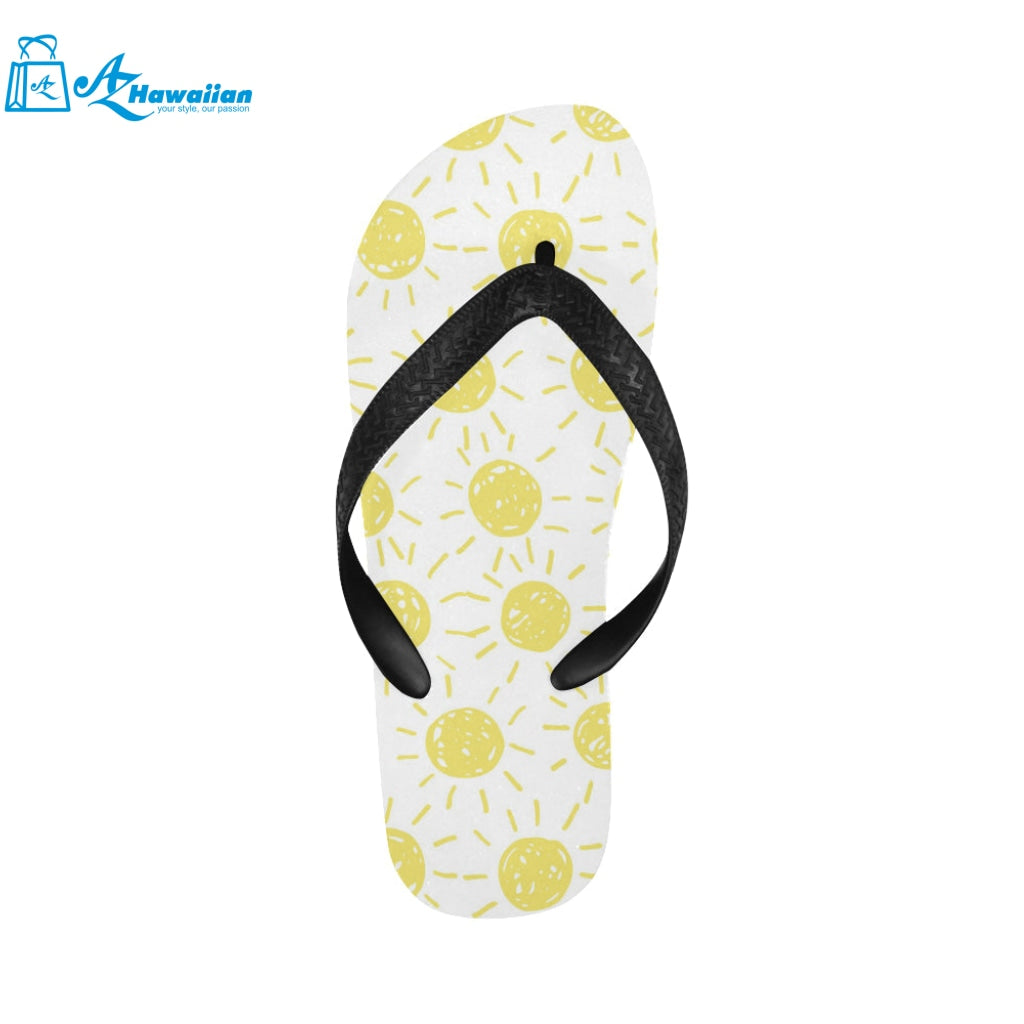 hand drawn sun pattern Unisex Flip Flops