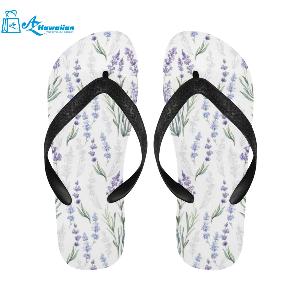 Hand painting Watercolor Lavender Unisex Flip Flops