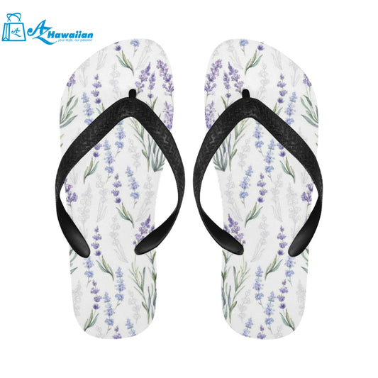 Hand painting Watercolor Lavender Unisex Flip Flops