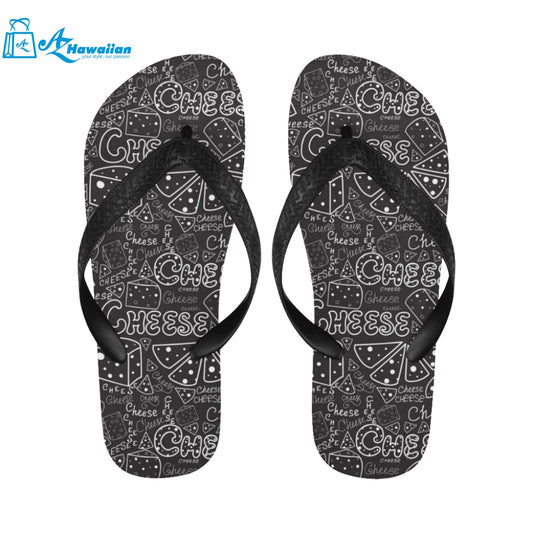 Handwritten cheese pattern Unisex Flip Flops