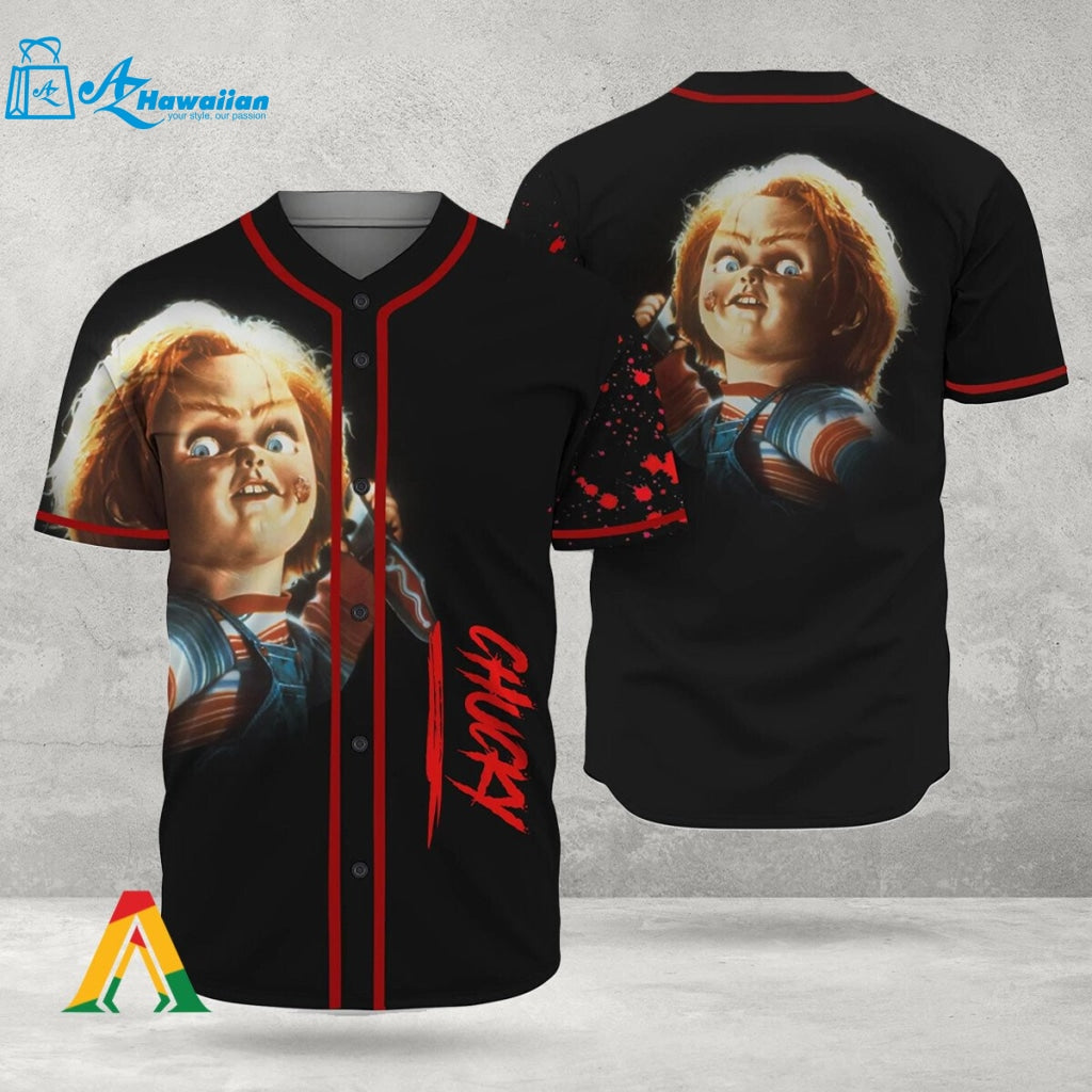 Happy Halloween Horror Chucky Baseball Jersey