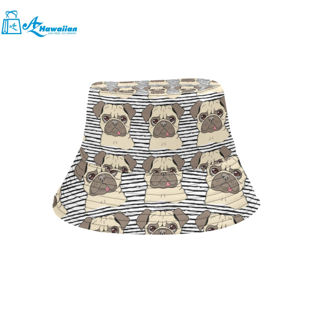 Happy pug pattern Unisex Bucket Hat