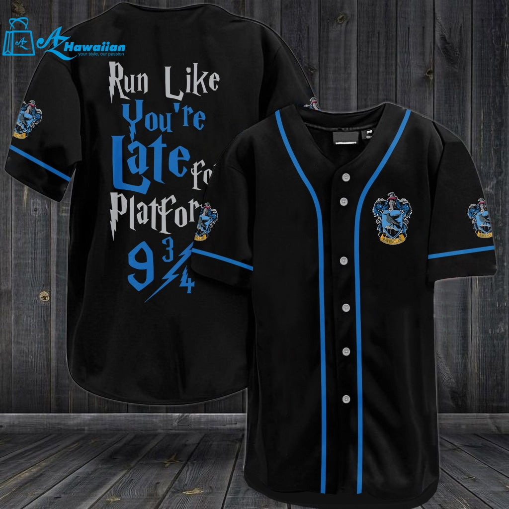 Harry Potter Run Like You'Re Late For Platform 9 3/4 Ravenclaw Baseball Jersey 