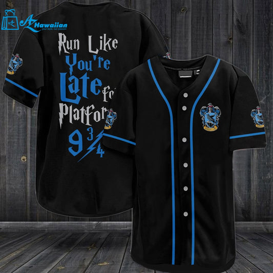 Harry Potter Run Like You'Re Late For Platform 9 3/4 Ravenclaw Baseball Jersey 