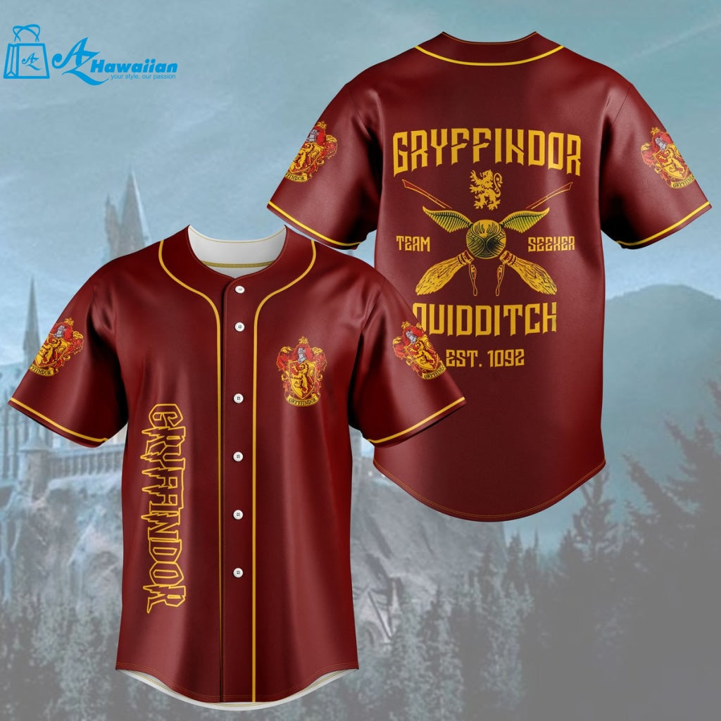 Harry Potter Team Gryffindor Quidditch Hogwarts All Over Print Unisex Baseball Jersey 