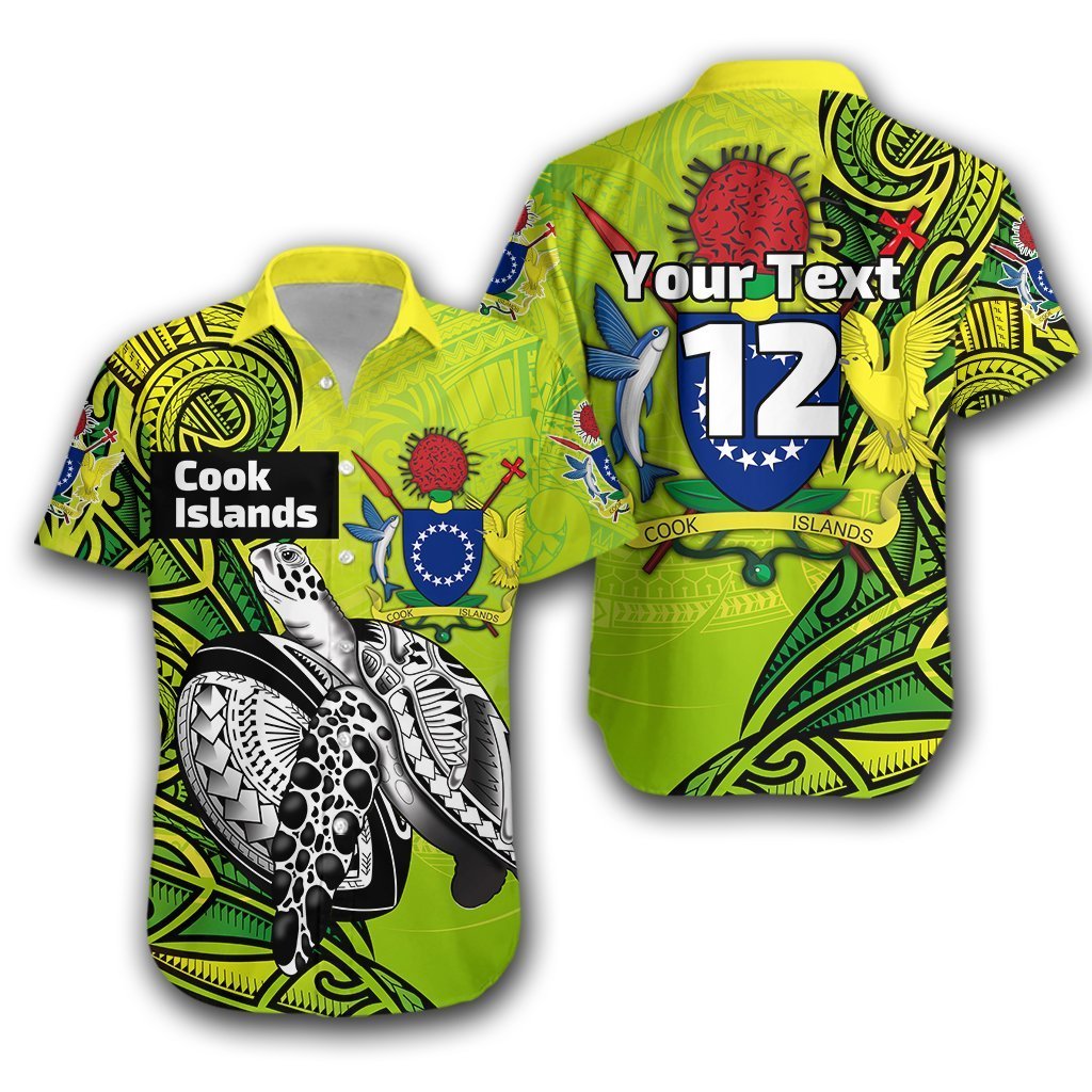 (Custom Personalised) Cook Islands Rugby Hawaiian Shirt Turtle Style