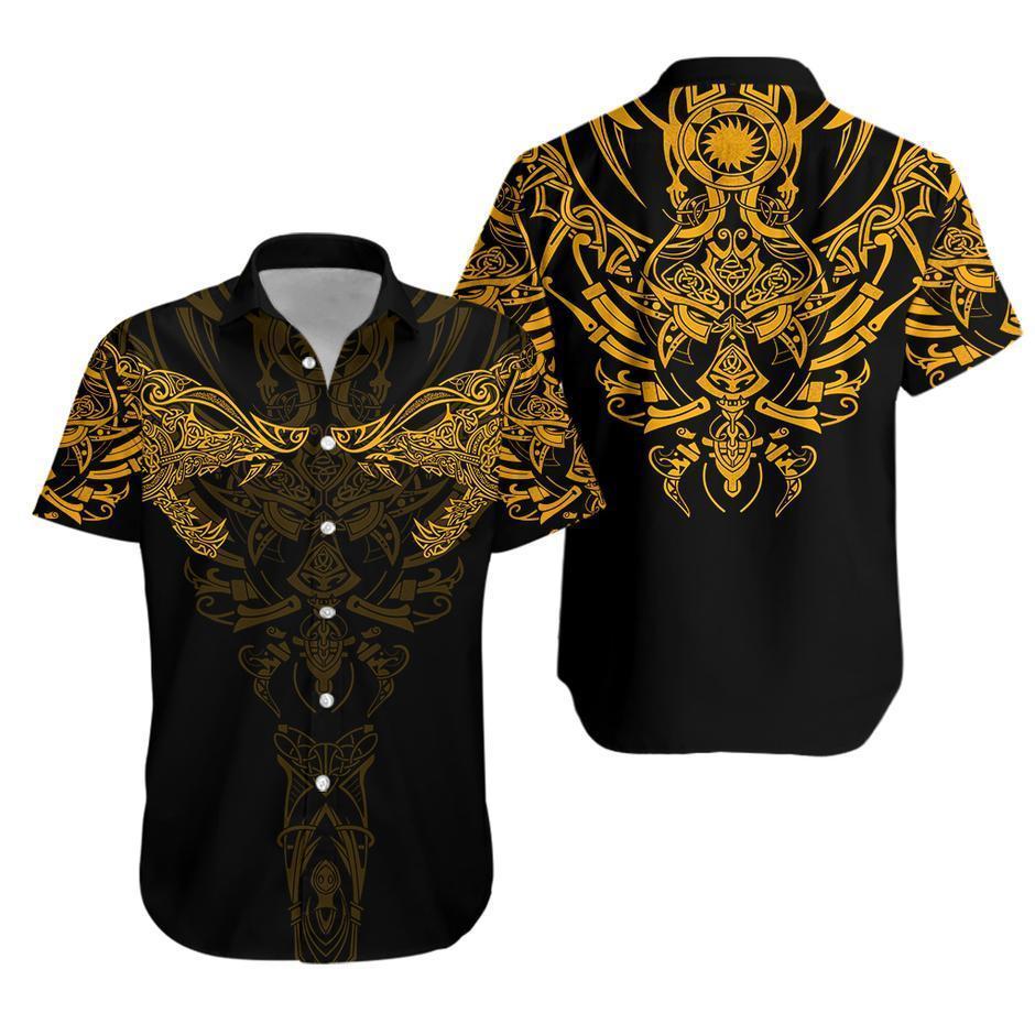 Viking Wolf Yellow Hawaiian Shirt | For Men & Women | Adult | HW3302