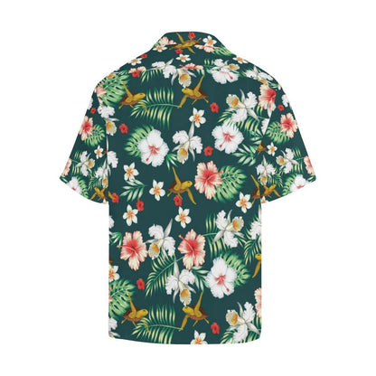 Hawaiian Flower Design With Seaturtle Print Shirt