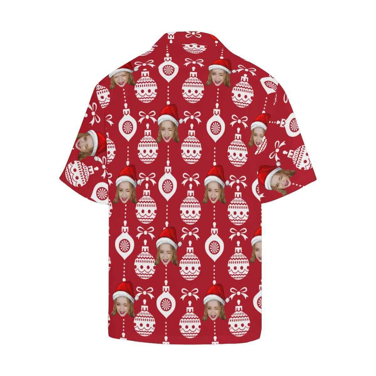 Custom Face Christmas Ball Men's Hawaiian Shirt