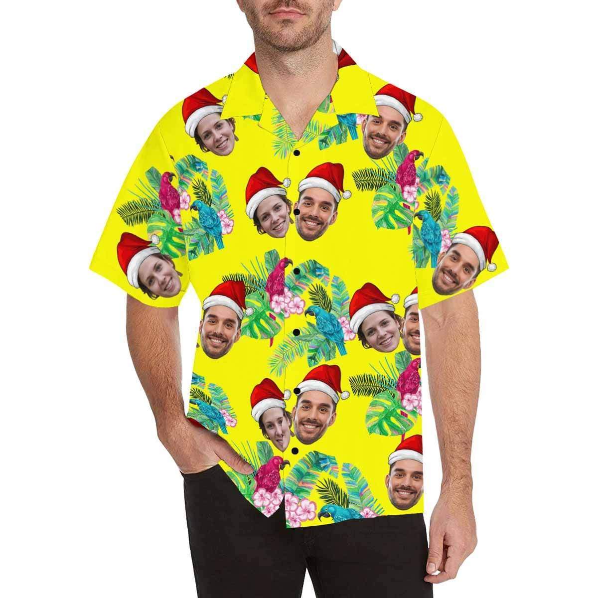 Custom Face Christmas Lover Men's All Over Print Hawaiian Shirt