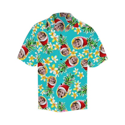 Custom Face Christmas Pineapple Men's All Over Print Hawaiian Shirt