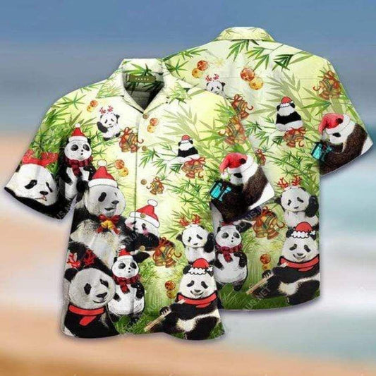 Hawaiian Shirts Panda Claus Christmas Shirt