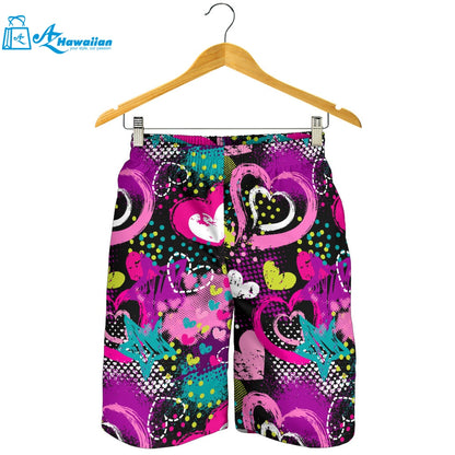 Heart Dot Wave Star Creative Design Pattern Men Shorts