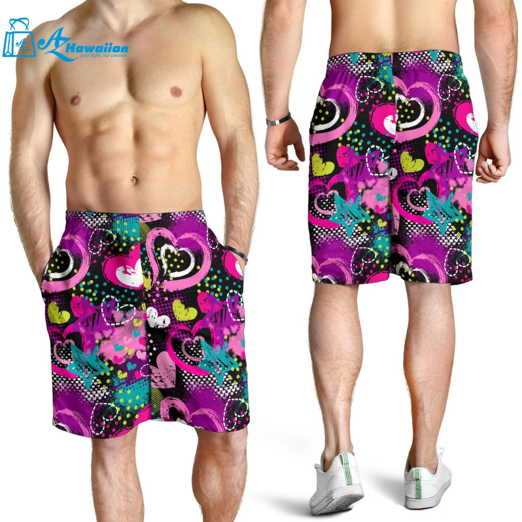 Heart Dot Wave Star Creative Design Pattern Men Shorts