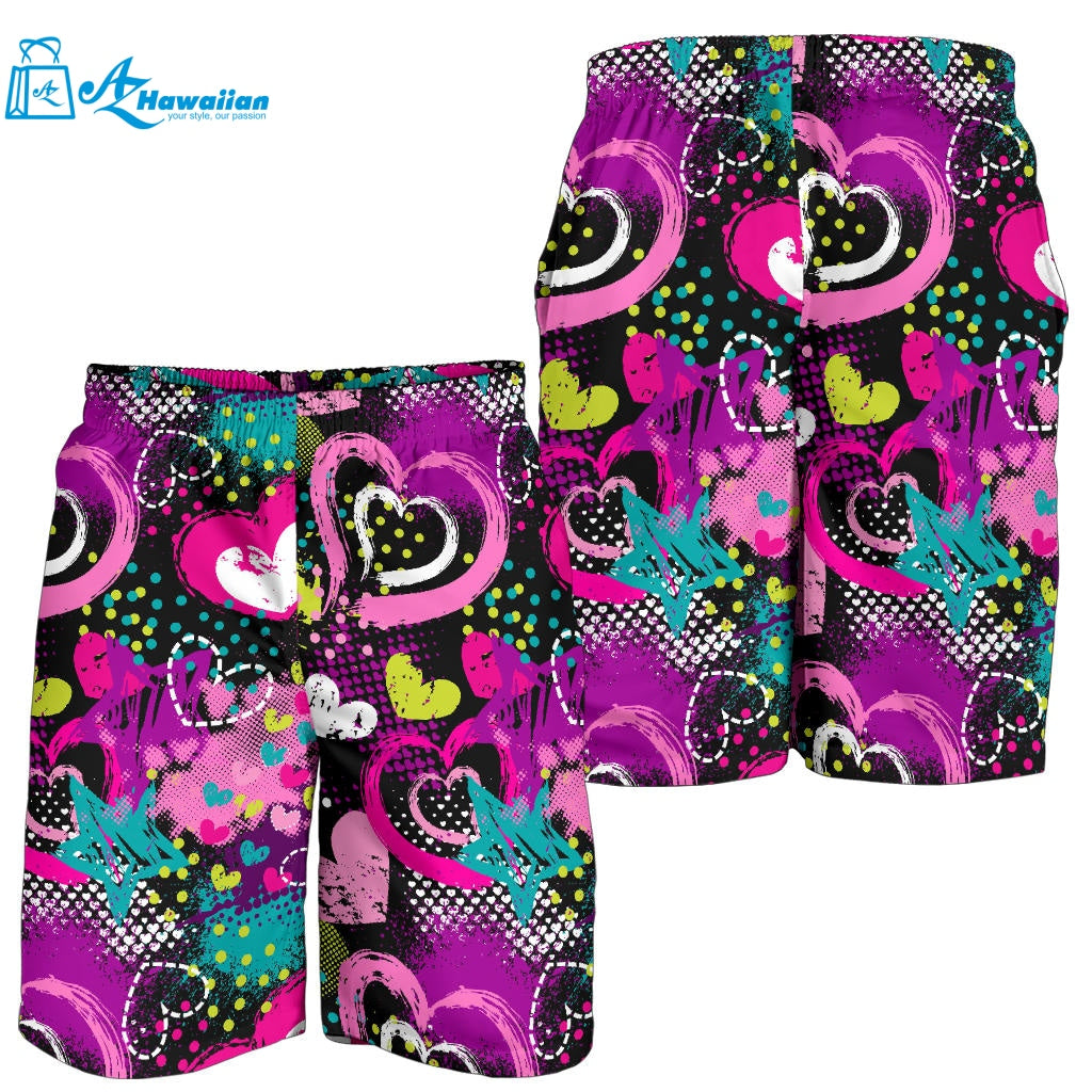 Heart Dot Wave Star Creative Design Pattern Men Shorts