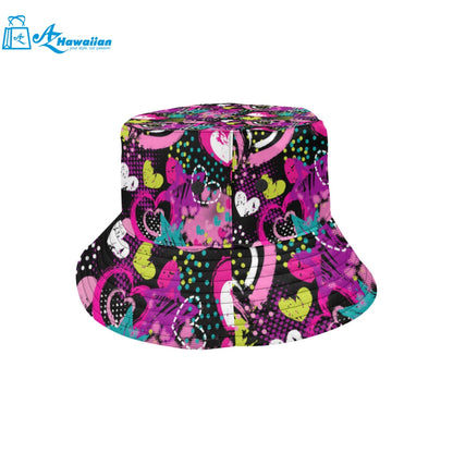 heart dot wave star creative design pattern Unisex Bucket Hat