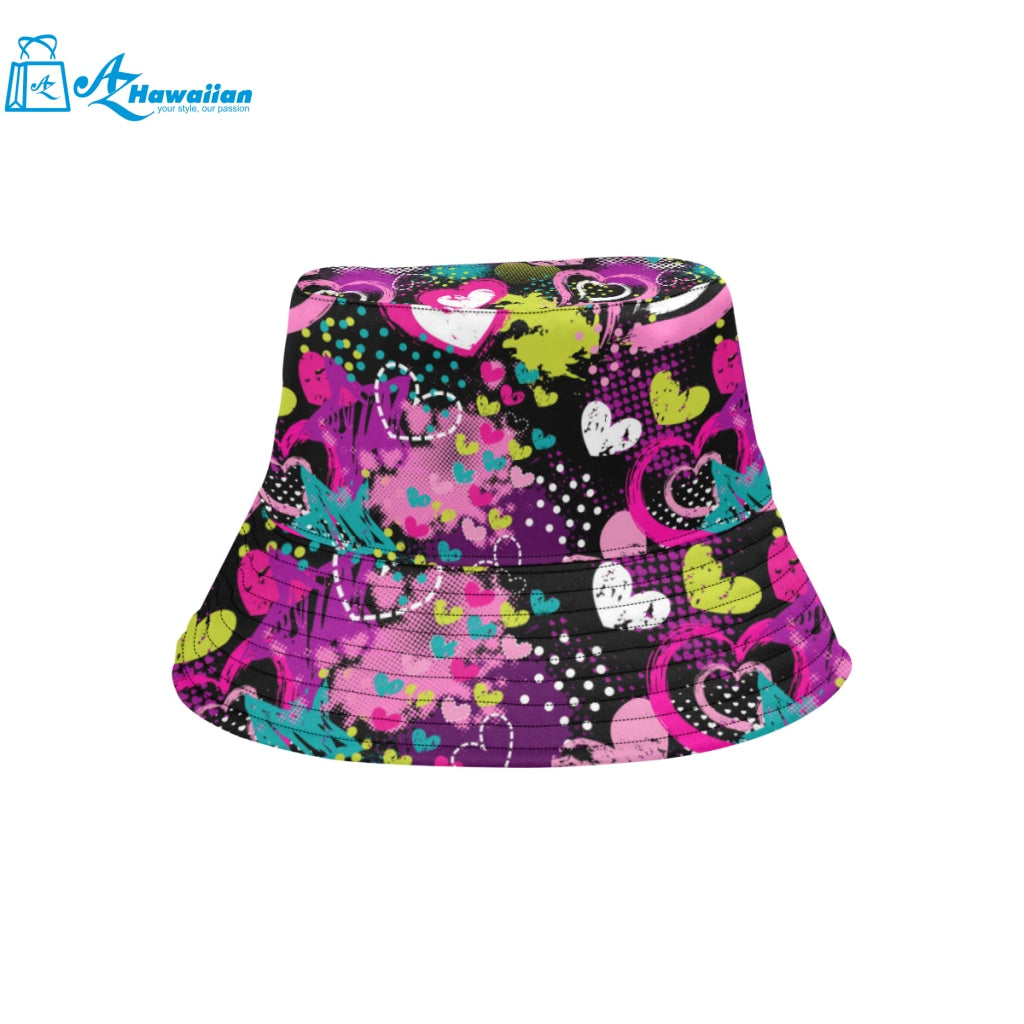 heart dot wave star creative design pattern Unisex Bucket Hat