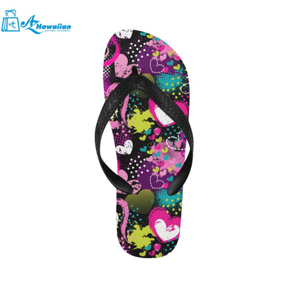 heart dot wave star creative design pattern Unisex Flip Flops