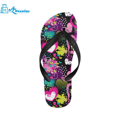 heart dot wave star creative design pattern Unisex Flip Flops