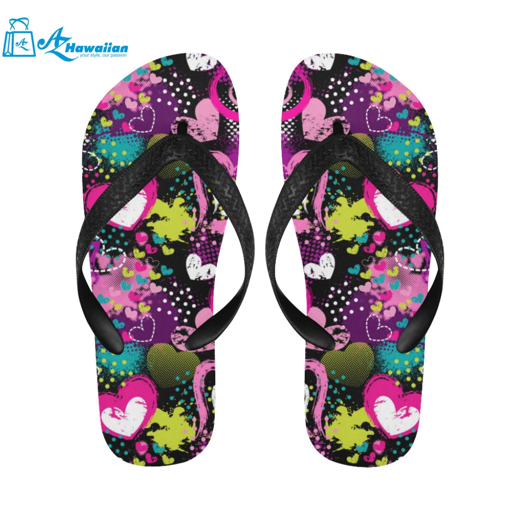 heart dot wave star creative design pattern Unisex Flip Flops