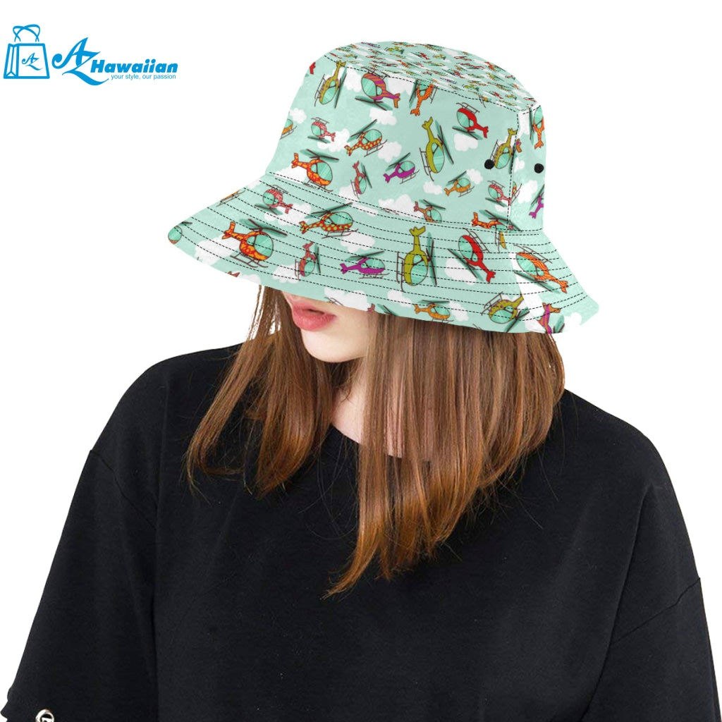 Helicopter design pattern Unisex Bucket Hat