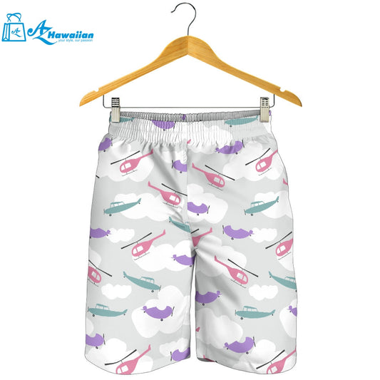 Helicopter Plane Pattern Men Shorts