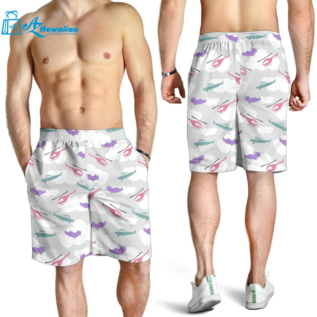 Helicopter Plane Pattern Men Shorts