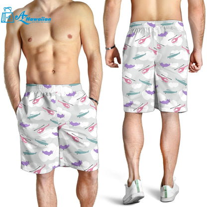 Helicopter Plane Pattern Men Shorts