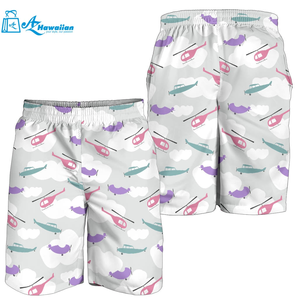 Helicopter Plane Pattern Men Shorts