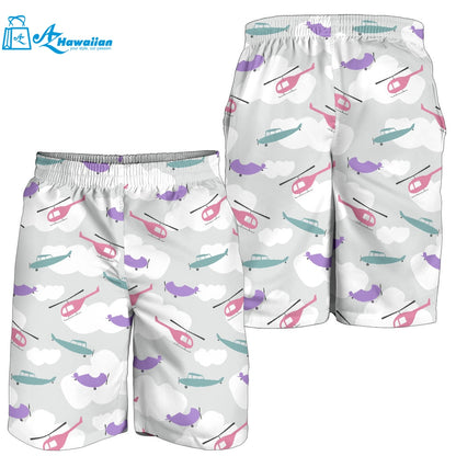 Helicopter Plane Pattern Men Shorts