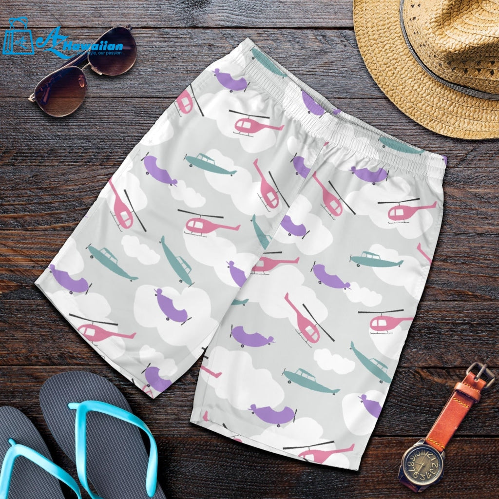 Helicopter Plane Pattern Men Shorts