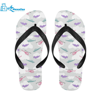 Helicopter plane pattern Unisex Flip Flops