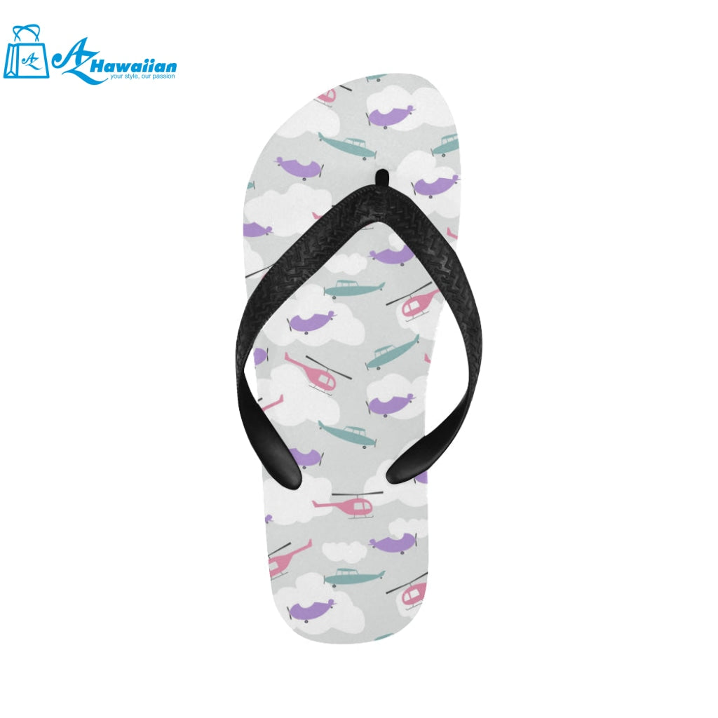 Helicopter plane pattern Unisex Flip Flops